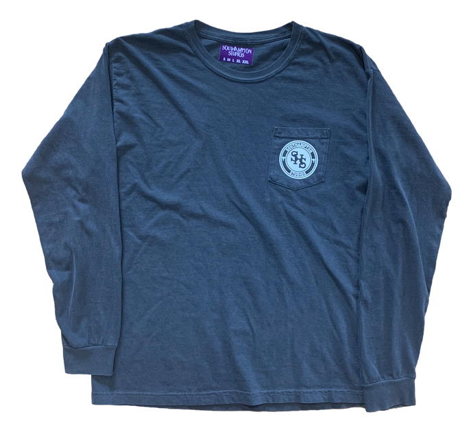 Long Sleeve Pocket Tee - Washed Black